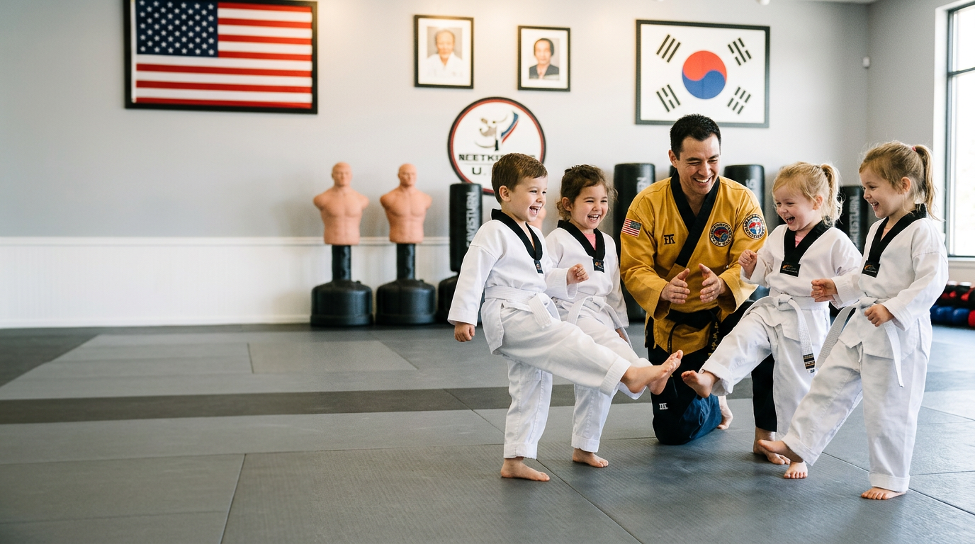 Little Dragons students training together at Oh's Martial Arts in Seminole