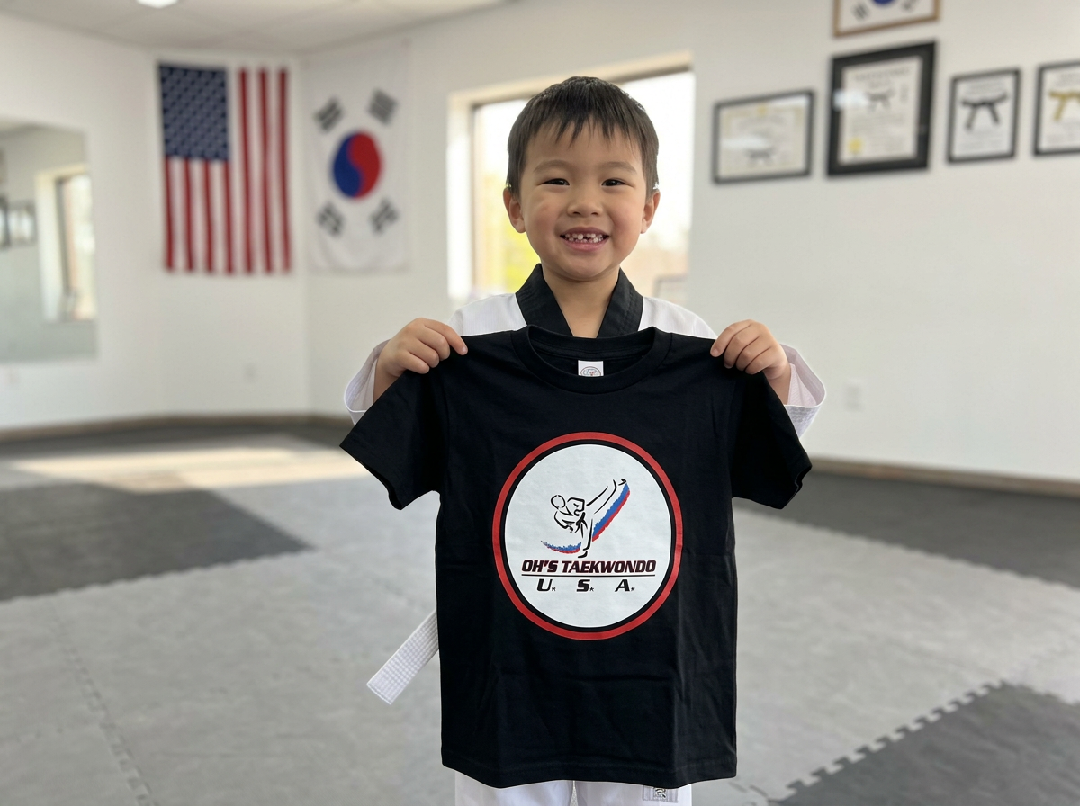 The free T-shirt included with the $19 intro offer at Oh's Martial Arts