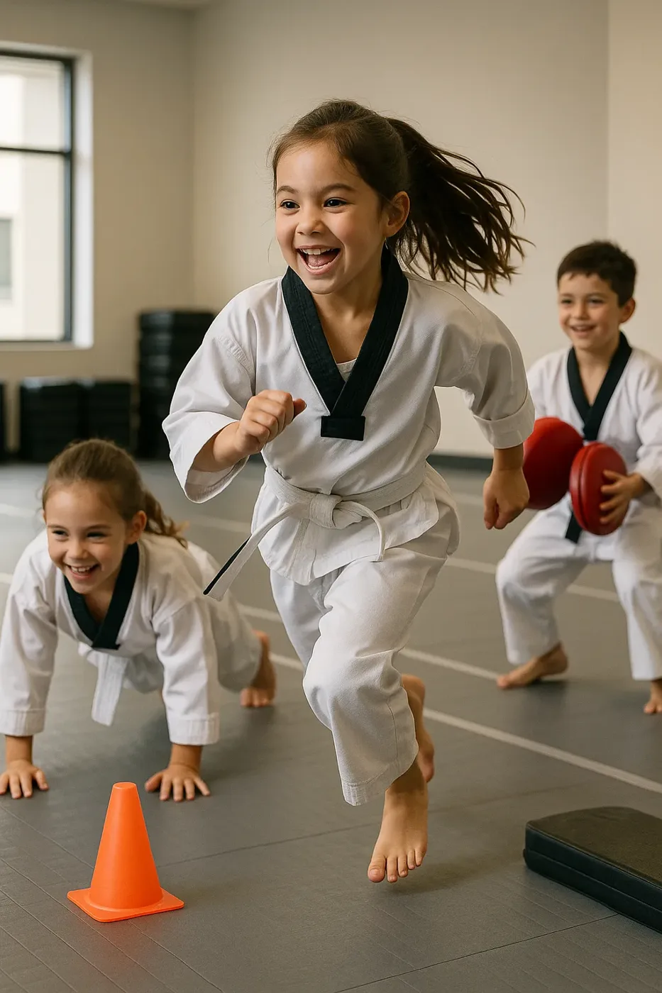 An instructor leading a Little Dragons class at Oh's Martial Arts in Seminole
